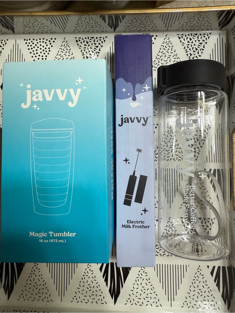 Javvy Electric Milk Frother and Tumblers